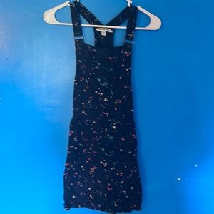 American Eagle navy blue s paint splatter jumper dress sz XS